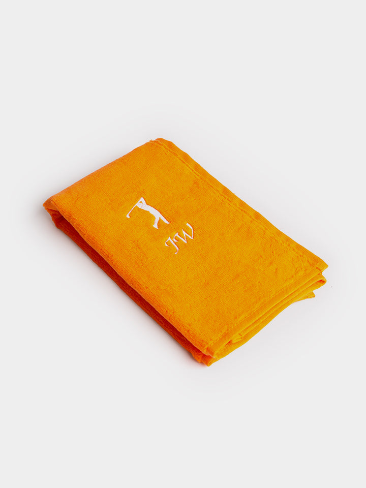 Personalised Tri-Fold Golf Towel - Orange
