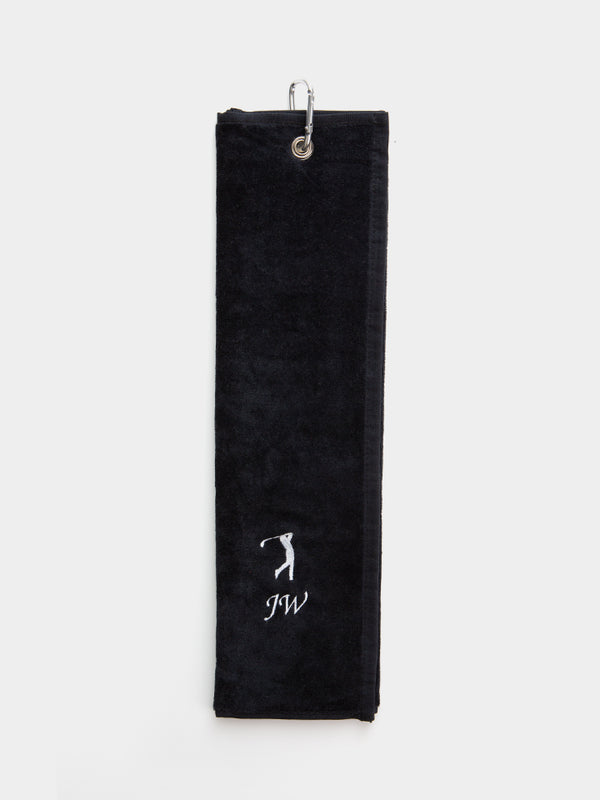 Personalised Tri-Fold Golf Towel Black