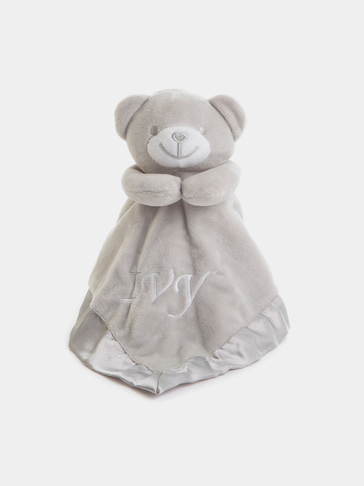 Personalised Baby Bear Comforter - Grey