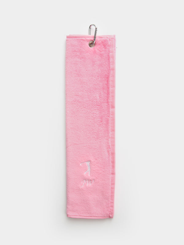 Personalised Tri-Fold Golf Towel - Pink 2