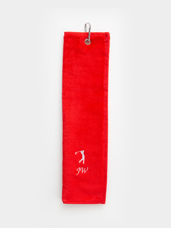 Personalised Golf Towel  Red